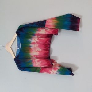 Fashion Nova crop top quarter sleeve tie dye top